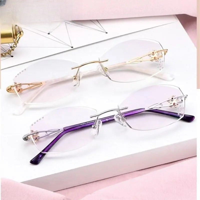 Women's Oval Rimless Titanium Prescription Glasses 2889 — view 6 | Rx Spectacle