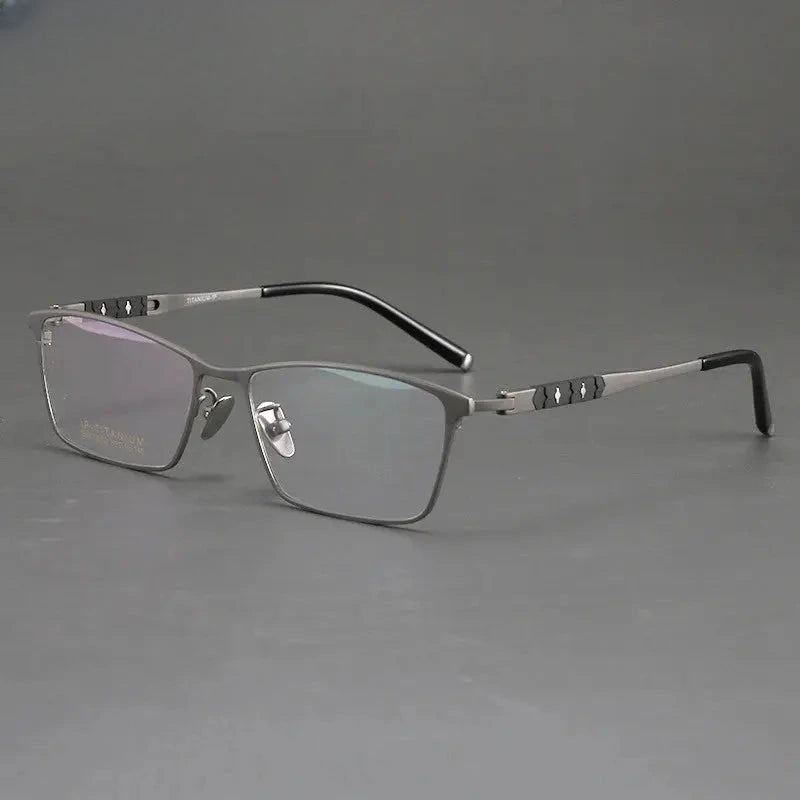 Unisex Polygon Full Rim Titanium Prescription Glasses 810060 — view 4 | Rx Spectacle