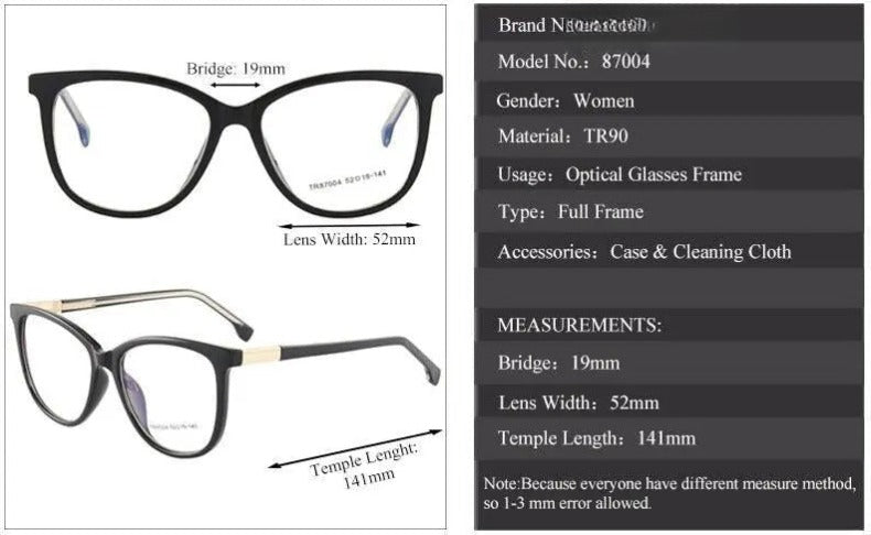 Women's Square Full Rim Titanium Prescription Glasses 87004 — view 13 | Rx Spectacle