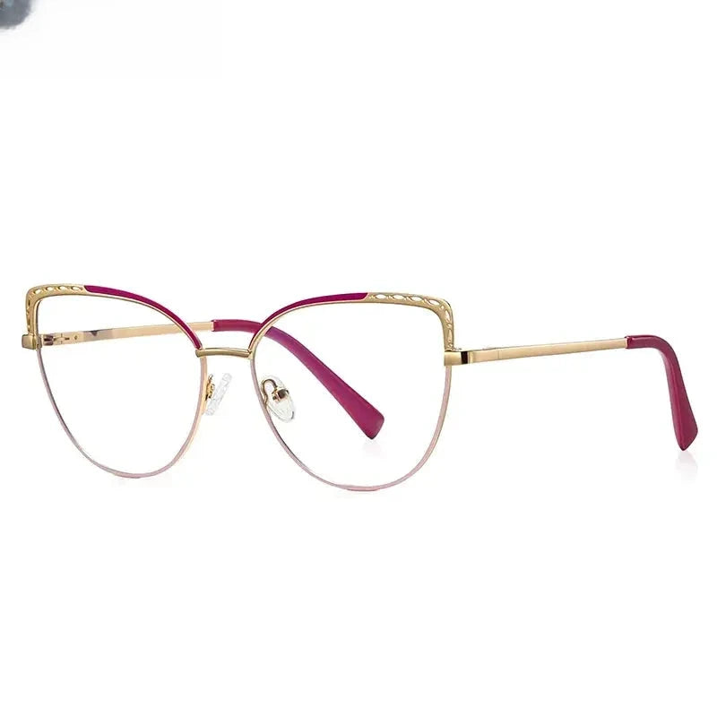 Women's Cat Eye Full Rim Alloy Reading Glasses Pfd3112 — view 6 | Rx Spectacle