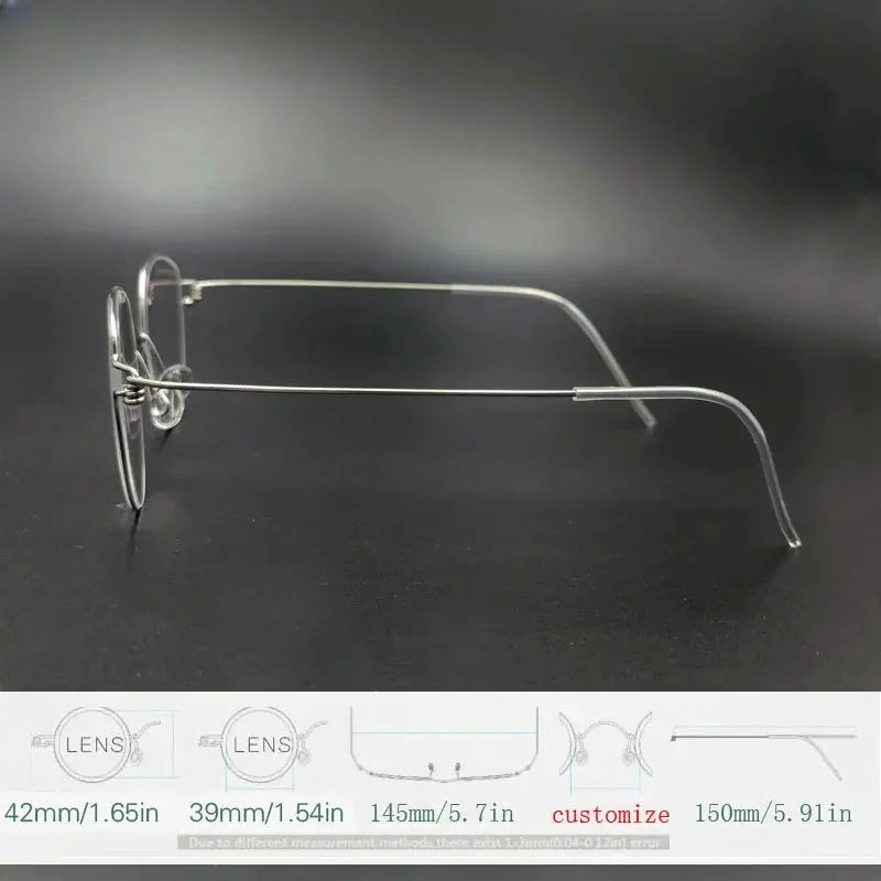Unisex Round Full Rim Stainless Steel Screwless Prescription Glasses 15039 — view 3 | Rx Spectacle