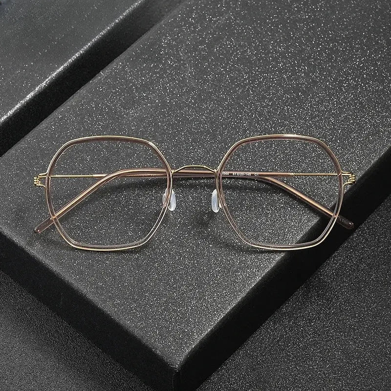 Women's Polygon Full Rim Titanium Prescription Glasses 381044 — view 1 | Rx Spectacle