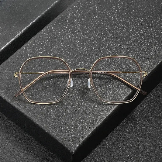 Women's Polygon Full Rim Titanium Prescription Glasses 381044 — view 1 | Rx Spectacle