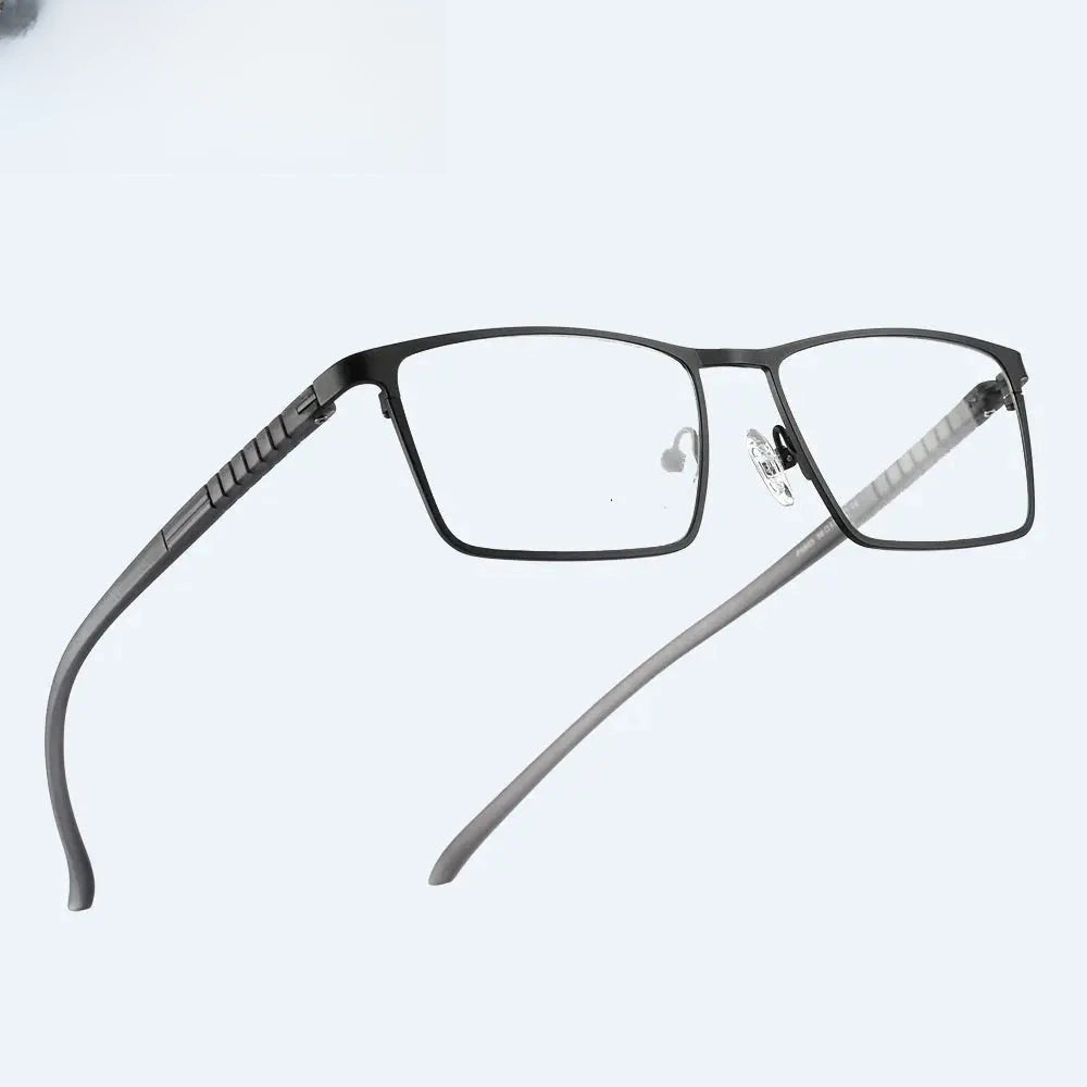 Men's Square Full Rim Titanium Prescription Glasses 89865 — view 1 | Rx Spectacle