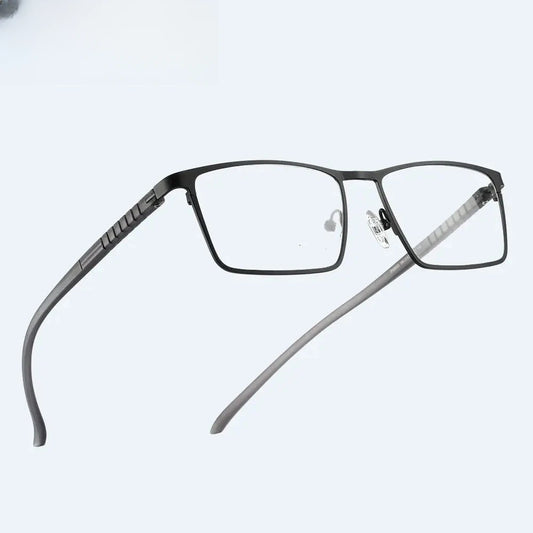 Men's Square Full Rim Titanium Prescription Glasses 89865 — view 1 | Rx Spectacle