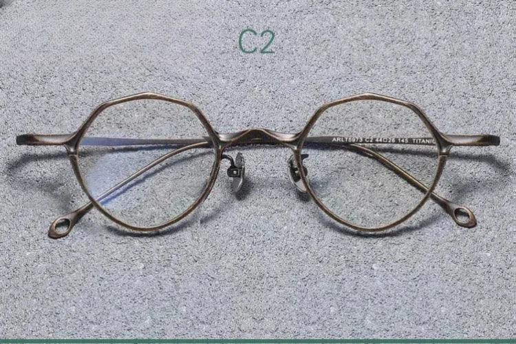 Unisex Oval Full Rim Titanium Prescription Glasses 575146 — view 4 | Rx Spectacle