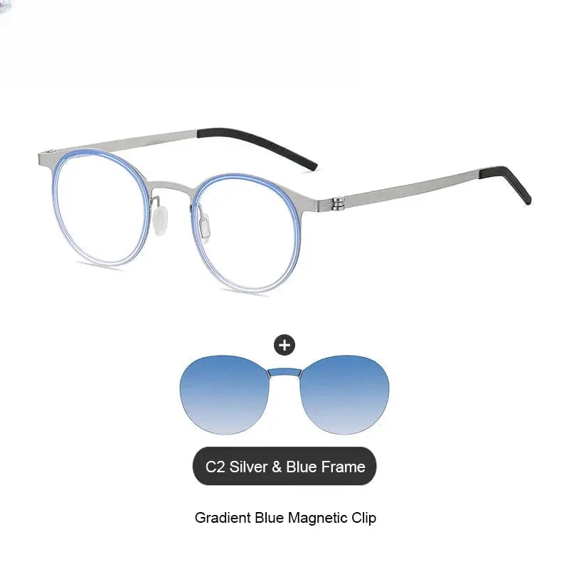 Women's Round Full Rim TR90 Clip-On Prescription Glasses 79064 — view 3 | Rx Spectacle