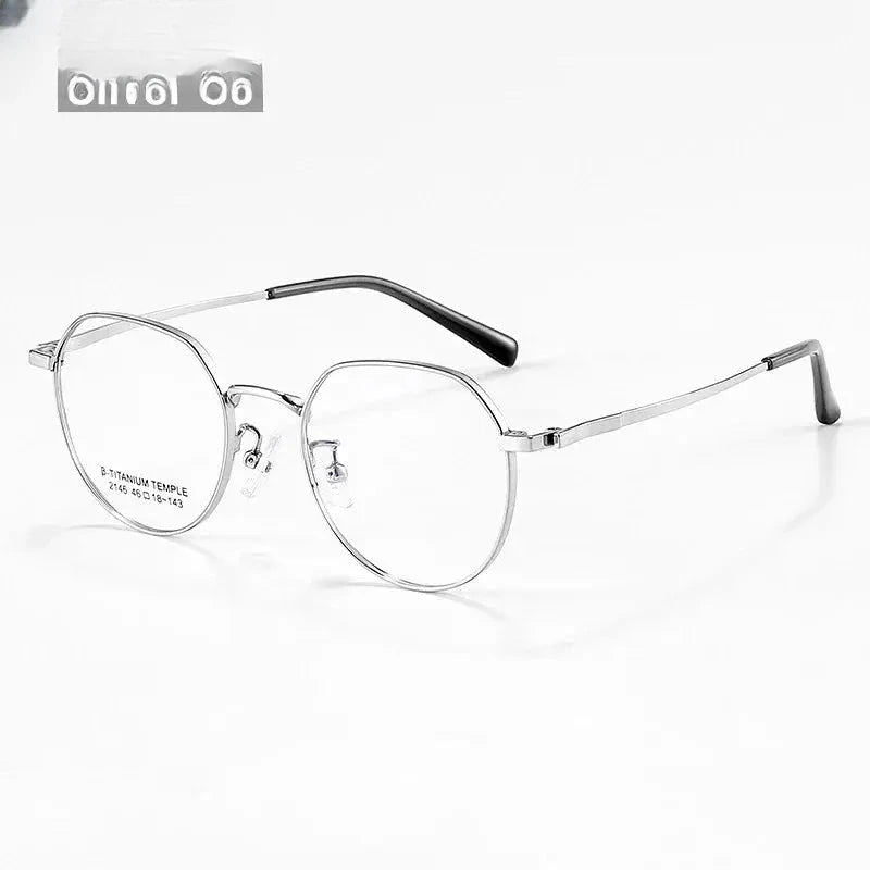 Women's Round Full Rim Titanium Flat Top Reading Glasses 2146 — view 9 | Rx Spectacle