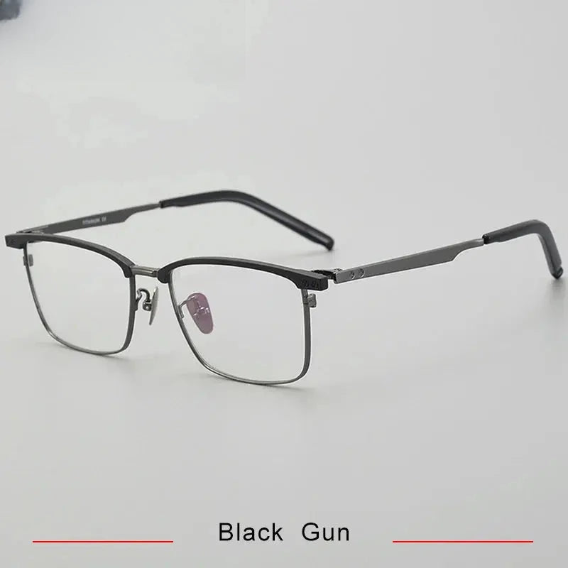 Men's Square Full Rim Titanium Prescription Glasses 428701 — view 5 | Rx Spectacle