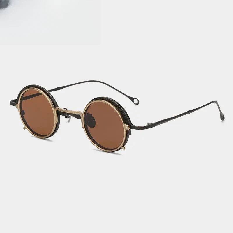 Unisex Round Full Rim Titanium Clip-On Prescription Glasses 1484 — view 8 | Rx Spectacle