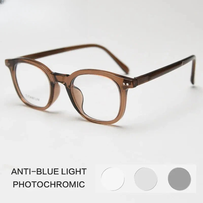 Unisex Square Full Rim Titanium Reading Glasses 98598 — view 5 | Rx Spectacle