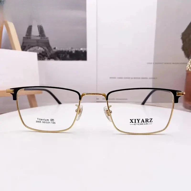 Men's Polygon Full Rim Titanium Oversized Prescription Glasses 32005 — view 1 | Rx Spectacle