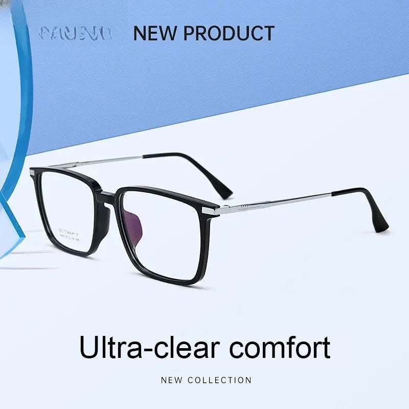 Men's Square Full Rim Titanium Reading Glasses 5042 — view 3 | Rx Spectacle