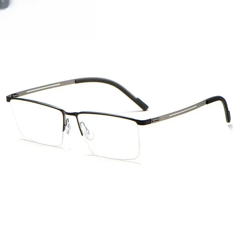 Men's Square Semi-Rimless Alloy Prescription Glasses 642129 — view 5 | Rx Spectacle