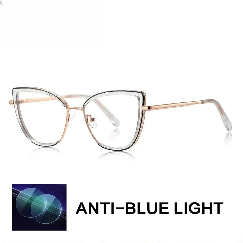 Women's Cat Eye Full Rim Titanium Reading Glasses G3153 — view 3 | Rx Spectacle