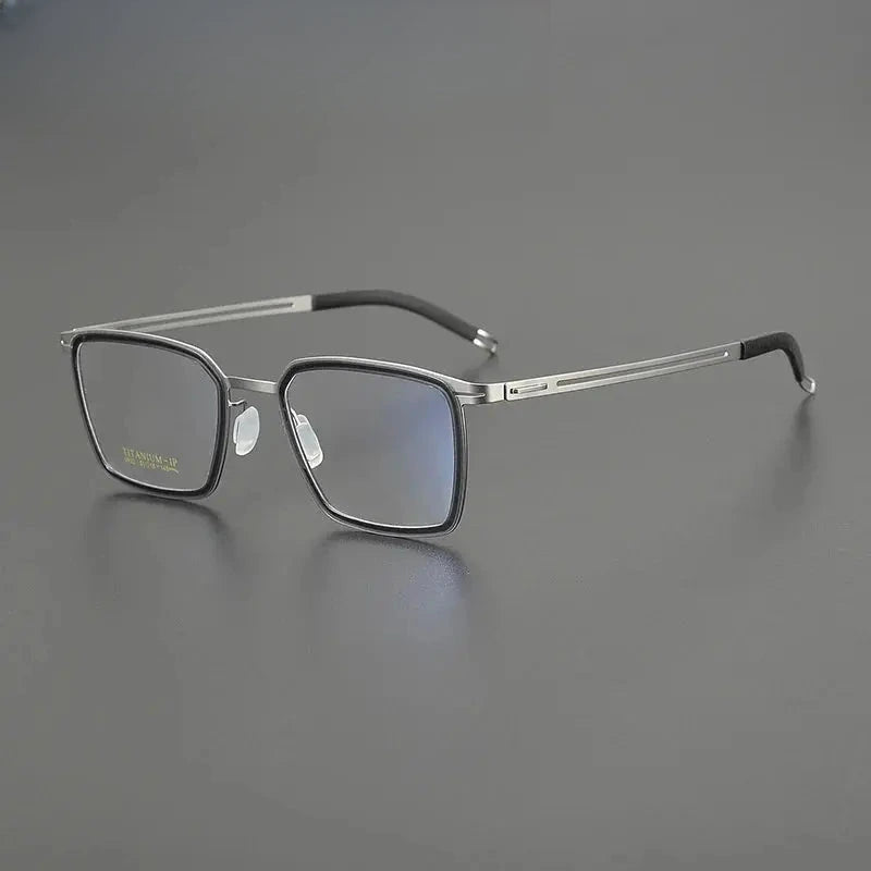 Women's Square Full Rim Titanium Prescription Glasses 89922 — view 3 | Rx Spectacle