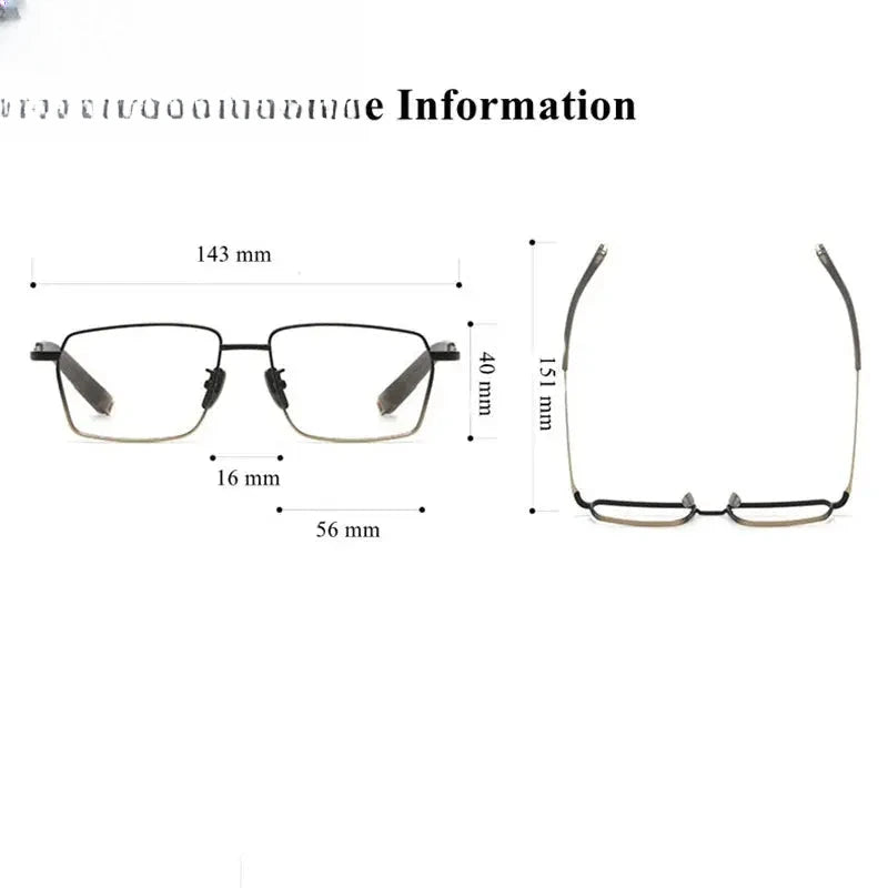 Men's Polygon Full Rim Titanium Prescription Glasses 707519 — view 2 | Rx Spectacle