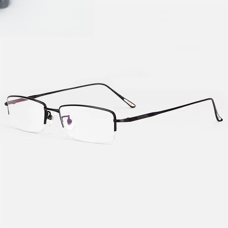 Men's Square Semi-Rimless Titanium Prescription Glasses 8961 — view 4 | Rx Spectacle