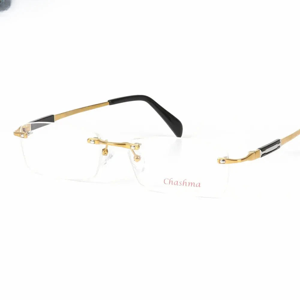 Unisex Square Rimless Titanium Prescription Glasses 66277 — view 1 | Rx Spectacle