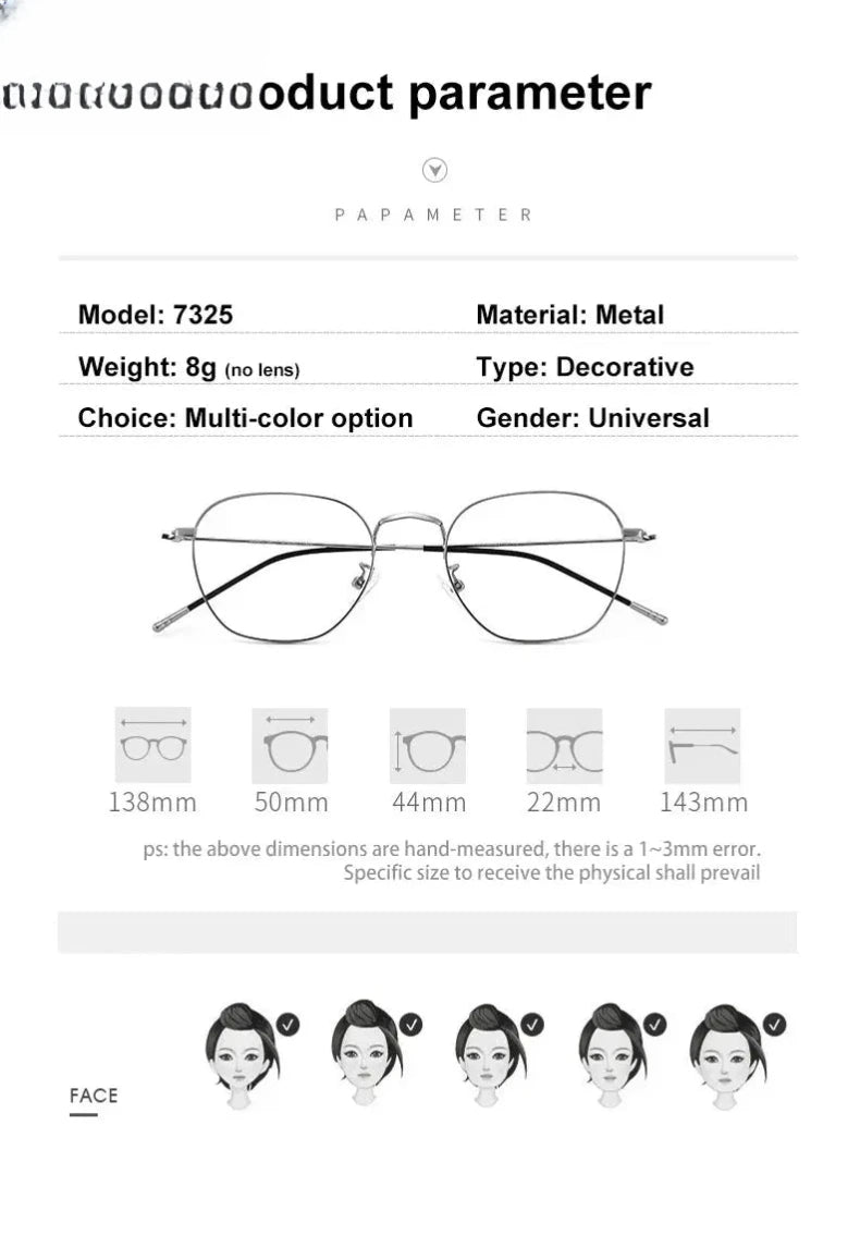 Women's Polygon Full Rim Alloy Reading Glasses 82001 — view 2 | Rx Spectacle