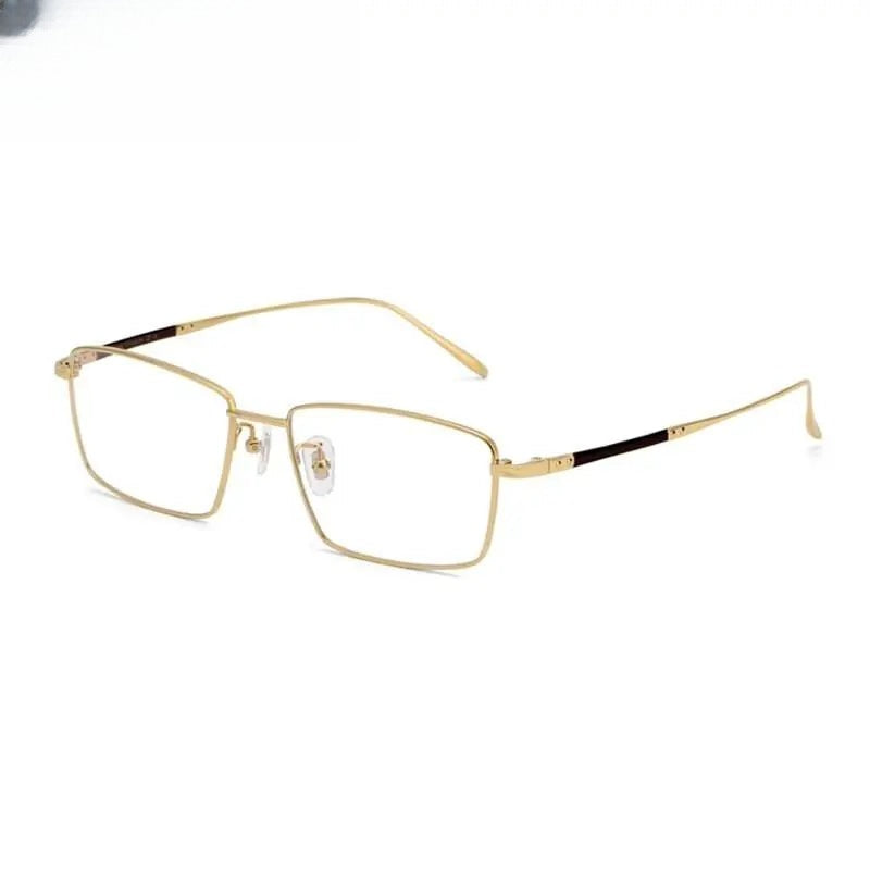 Men's Square Full Rim Titanium Prescription Glasses 1045 — view 5 | Rx Spectacle