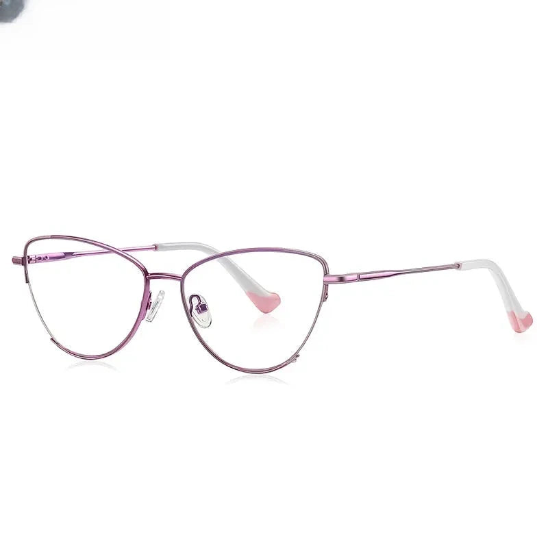 Women's Cat Eye Full Rim Titanium Reading Glasses 3030 — view 12 | Rx Spectacle