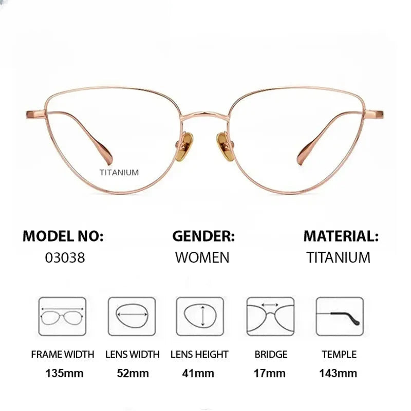 Women's Cat Eye Full Rim Titanium Prescription Glasses 503038 — view 2 | Rx Spectacle