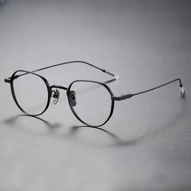 Women's Oval Full Rim Titanium Flat Top Prescription Glasses 84803 — view 7 | Rx Spectacle