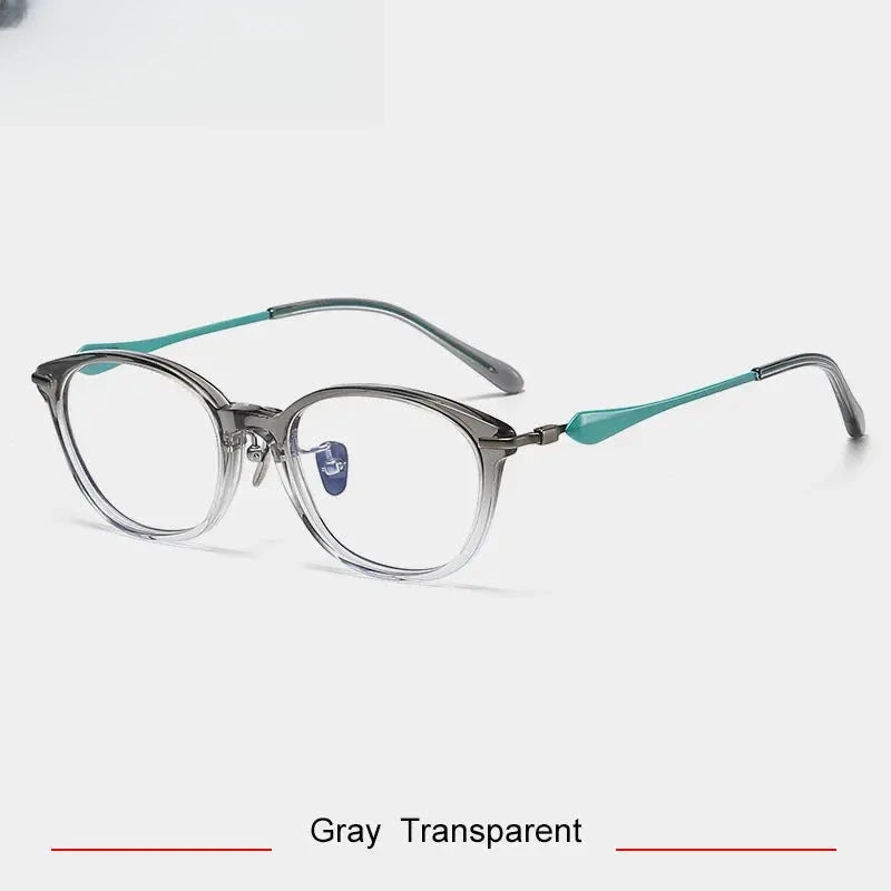 Unisex Oval Full Rim Titanium Prescription Glasses 386063 — view 4 | Rx Spectacle