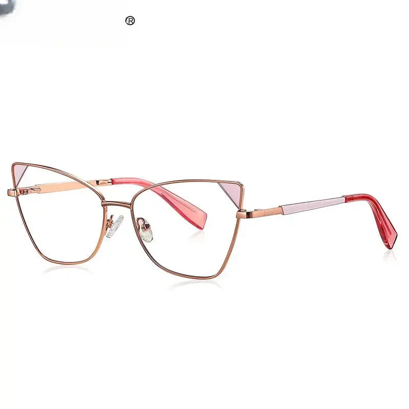 Women's Cat Eye Full Rim Titanium Reading Glasses 3046 — view 4 | Rx Spectacle