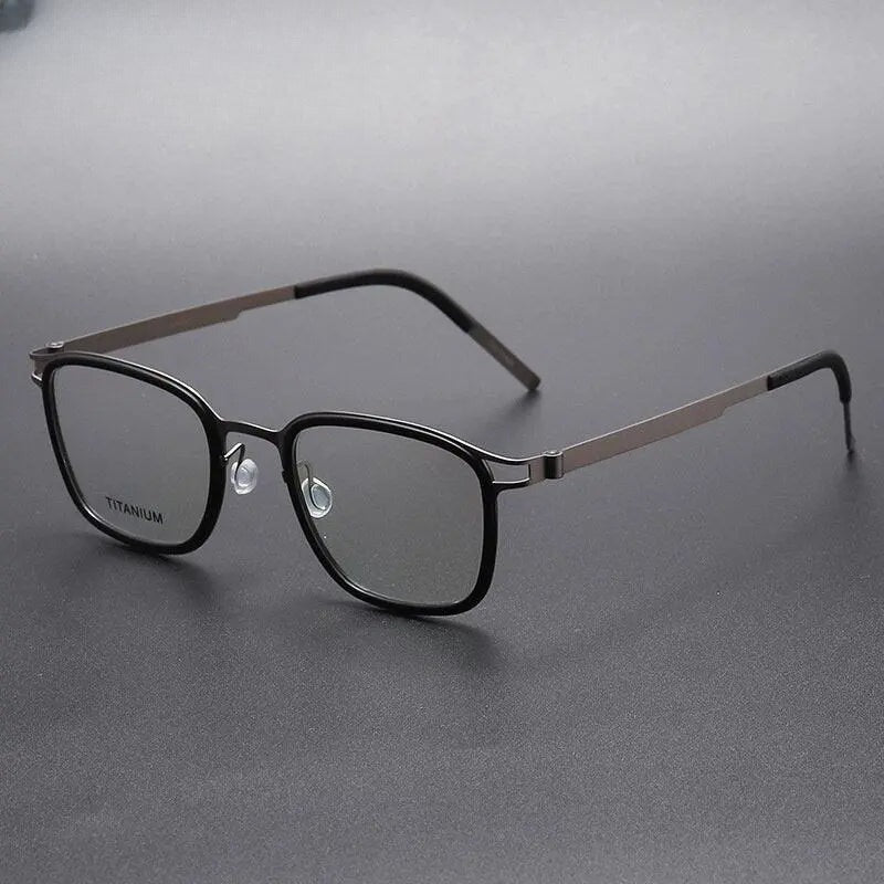 Unisex Square Full Rim Titanium Prescription Glasses 9912 — view 3 | Rx Spectacle