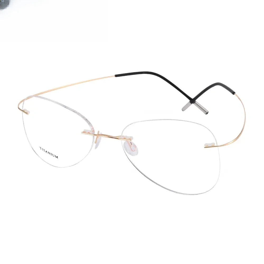 Unisex Oval Rimless Titanium Prescription Glasses 200024 — view 9 | Rx Spectacle