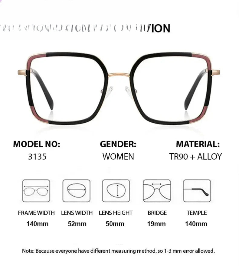 Women's Square Full Rim Titanium Prescription Glasses 31354 — view 2 | Rx Spectacle