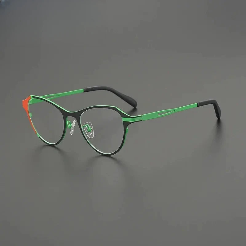 Unisex Browline Full Rim Titanium Prescription Glasses G85878 — view 5 | Rx Spectacle