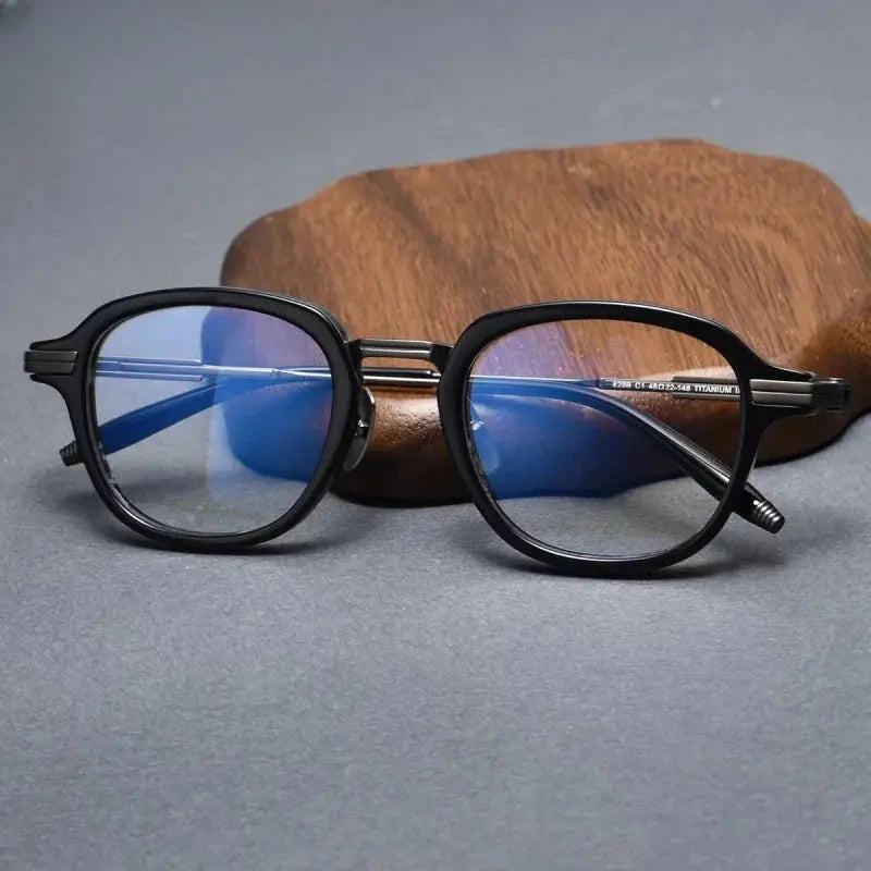 Unisex Oval Full Rim Titanium Prescription Glasses 778828 — view 6 | Rx Spectacle
