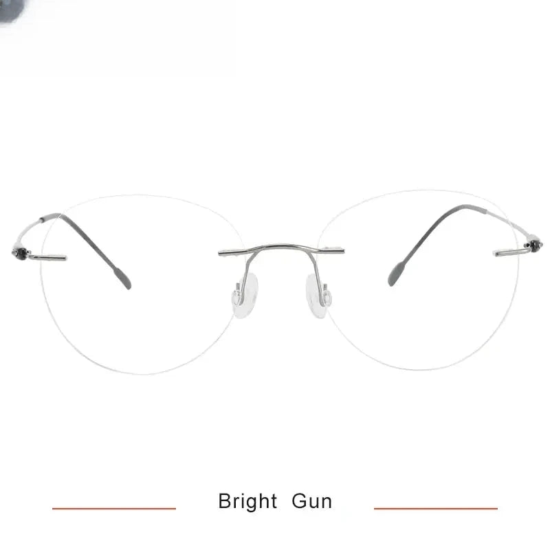 Women's Oval Rimless Titanium Screwless Prescription Glasses 316072 — view 7 | Rx Spectacle