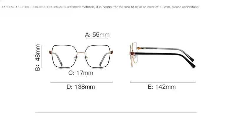 Women's Polygon Full Rim Alloy Reading Glasses 83140 — view 3 | Rx Spectacle