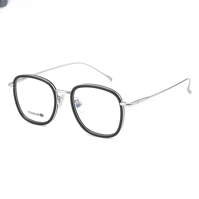 Unisex Square Full Rim Titanium Prescription Glasses 88037 — view 6 | Rx Spectacle