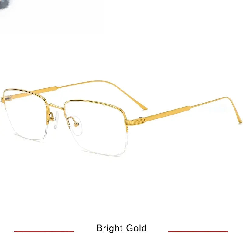 Unisex Square Semi-Rimless Titanium Prescription Glasses 710262 — view 5 | Rx Spectacle