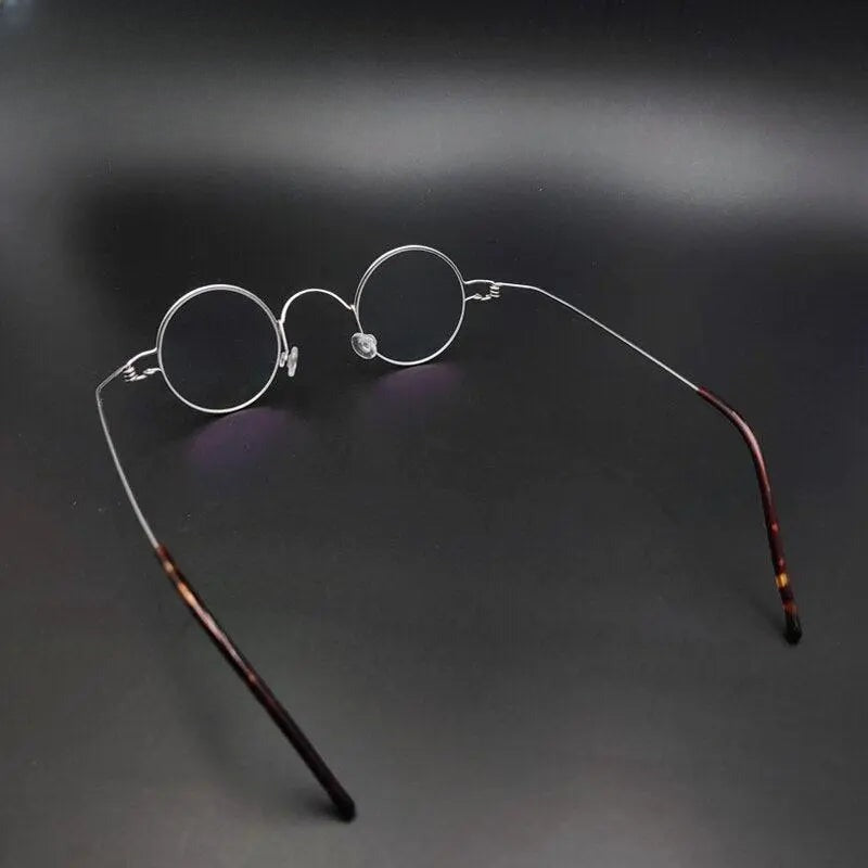 Unisex Round Full Rim Stainless Steel Prescription Glasses Y065 — view 11 | Rx Spectacle
