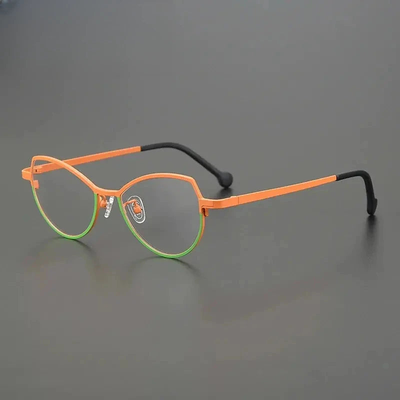Unisex Browline Full Rim Titanium Prescription Glasses Gxy85848 — view 4 | Rx Spectacle