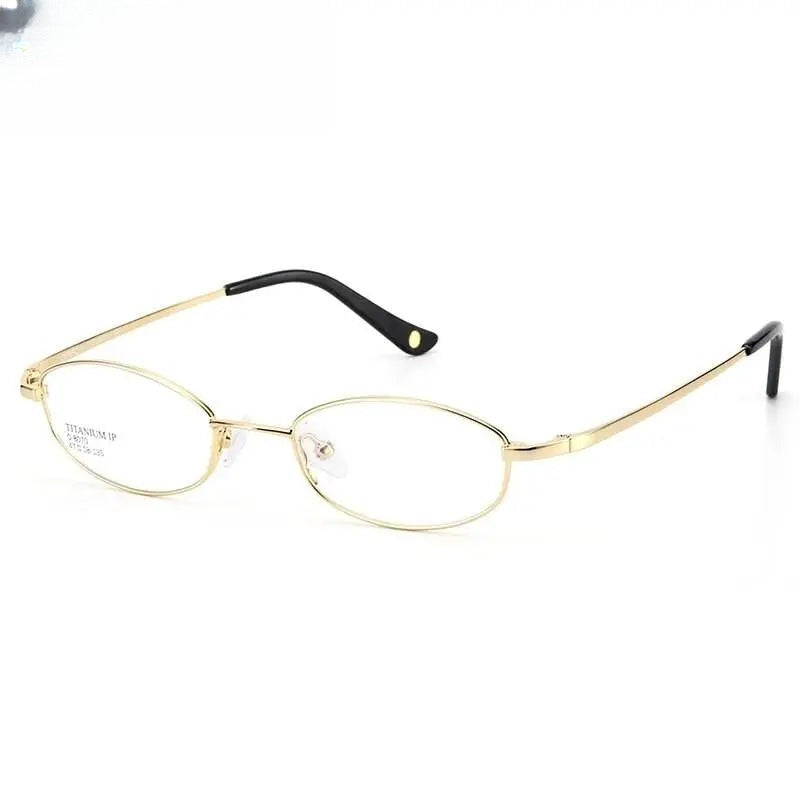 Unisex Oval Full Rim Titanium Prescription Glasses 8070 — view 21 | Rx Spectacle