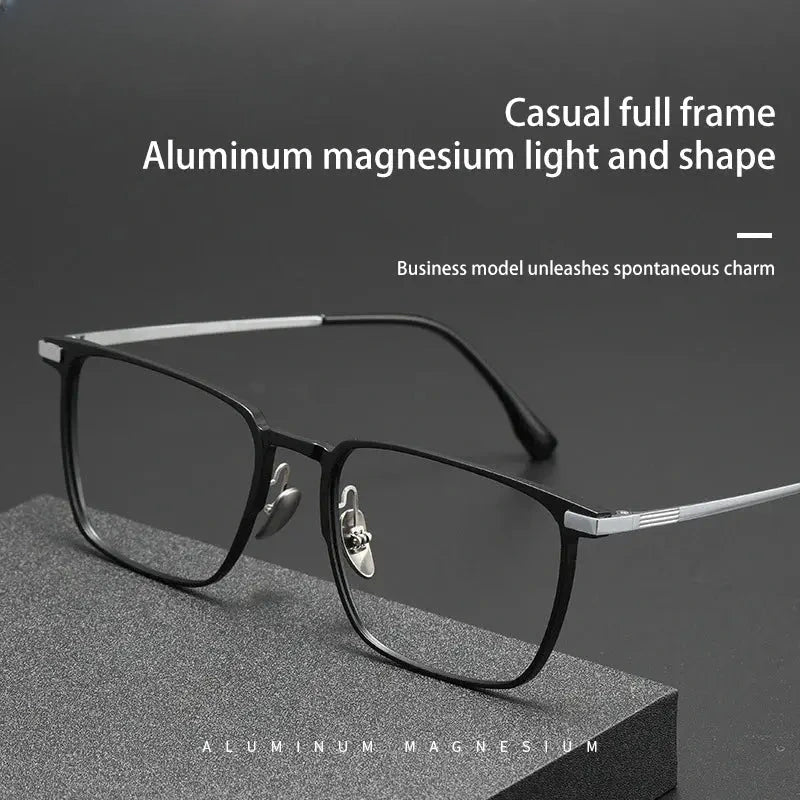 Unisex Square Full Rim Titanium Reading Glasses V2248 — view 2 | Rx Spectacle