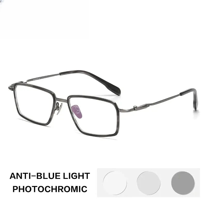Unisex Square Full Rim Titanium Reading Glasses 840061 — view 5 | Rx Spectacle