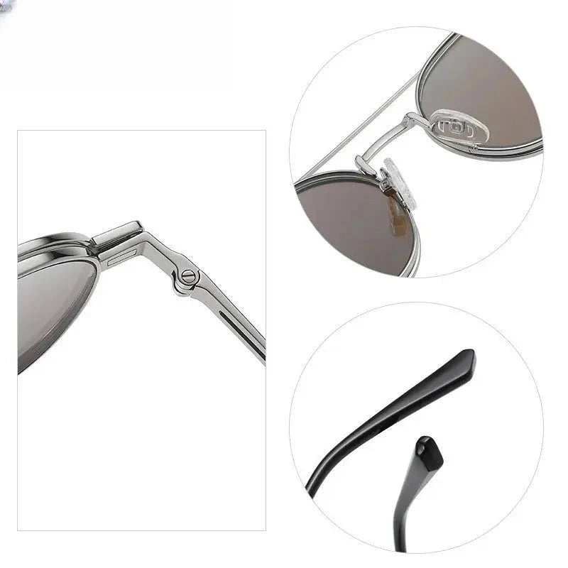 Unisex Oval Full Rim Alloy Clip-On Prescription Glasses 8802 — view 5 | Rx Spectacle