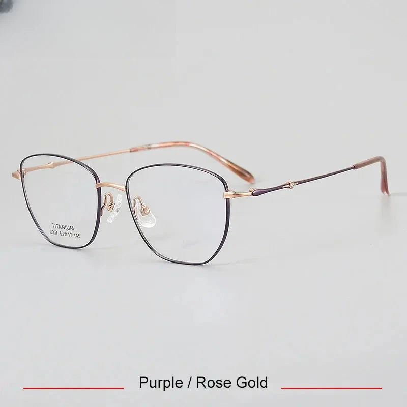 Women's Cat Eye Full Rim Titanium Prescription Glasses 443007 — view 8 | Rx Spectacle
