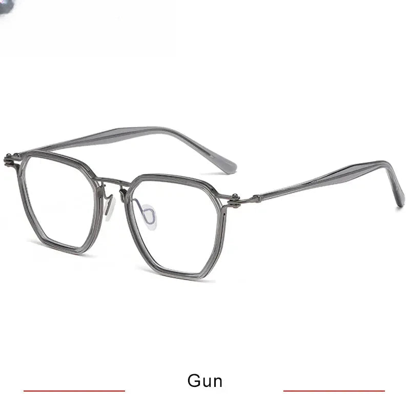 Men's Polygon Full Rim Titanium Prescription Glasses 315867 — view 3 | Rx Spectacle