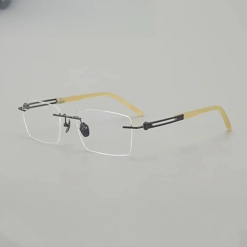 Men's Square Rimless Titanium Prescription Glasses 611150 — view 5 | Rx Spectacle