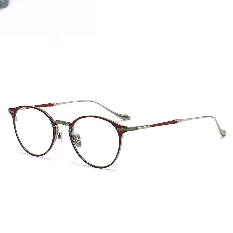 Women's Round Full Rim Titanium Prescription Glasses 873112 — view 3 | Rx Spectacle