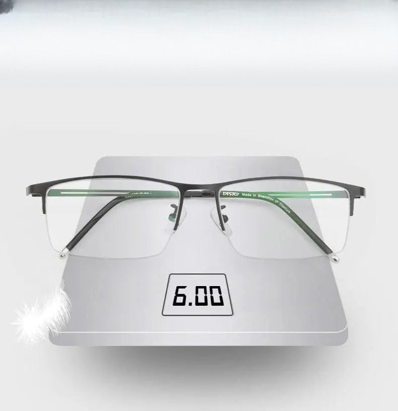 Men's Square Semi-Rimless Titanium Prescription Glasses Ej8606 — view 1 | Rx Spectacle